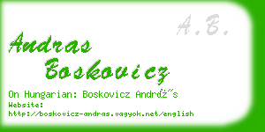 andras boskovicz business card